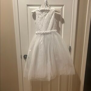 Elegant White Lace Kids Formal Dress